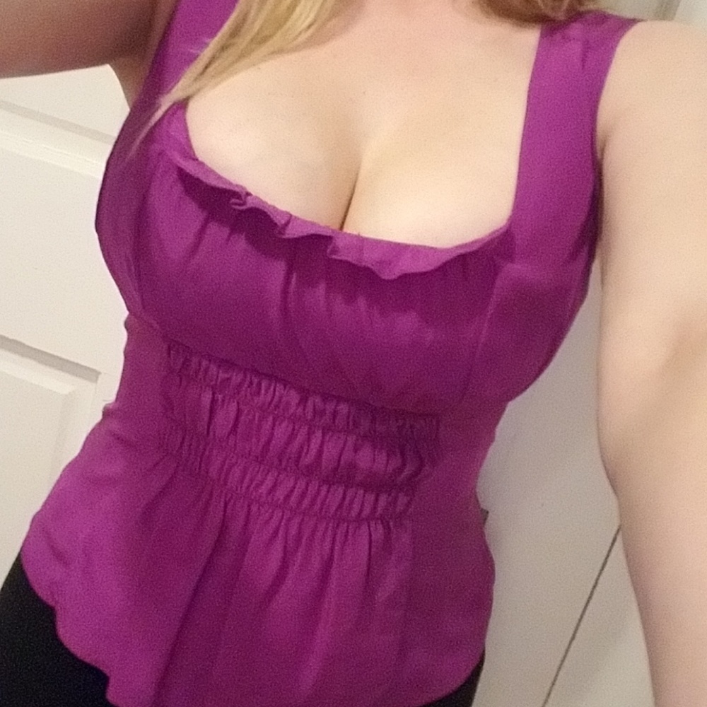 Nanette Lepore purple silk top 0